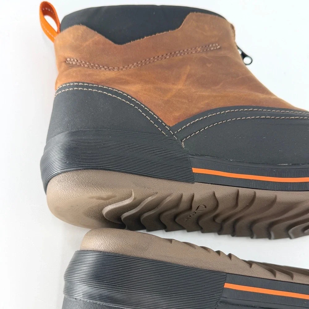Clarks Bowbury Zip  Brown Black Leather Rubber Duck Boots 13‎ Gorpcore 99-16